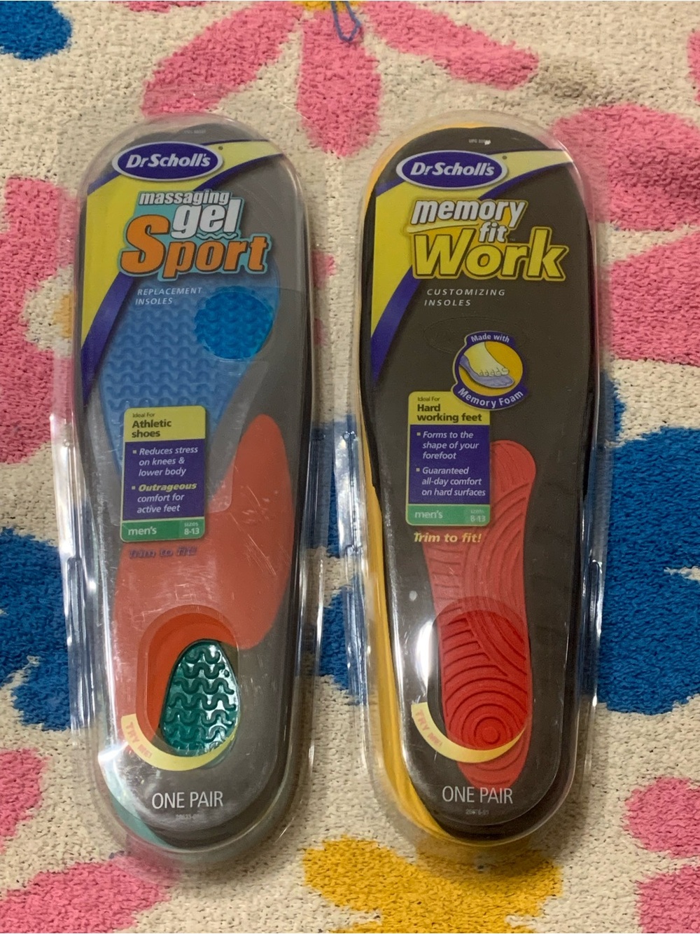2 Pair of Dr Scholl’s Trim to Fit Replacement Insoles Men’s Size 8-13 NEW